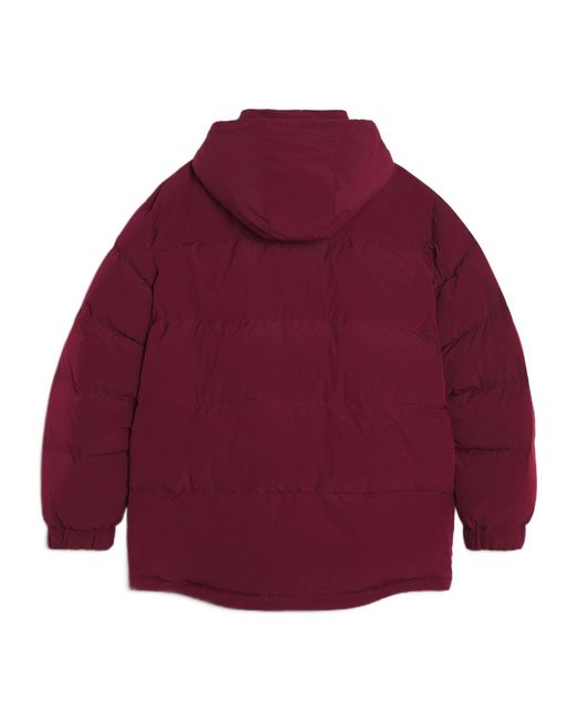 Maison Kitsuné Red Hooded Down Jacket for men