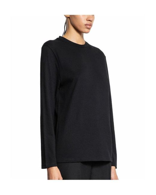 Jil Sander Black Logo Printed Long-Sleeved T-Shirt