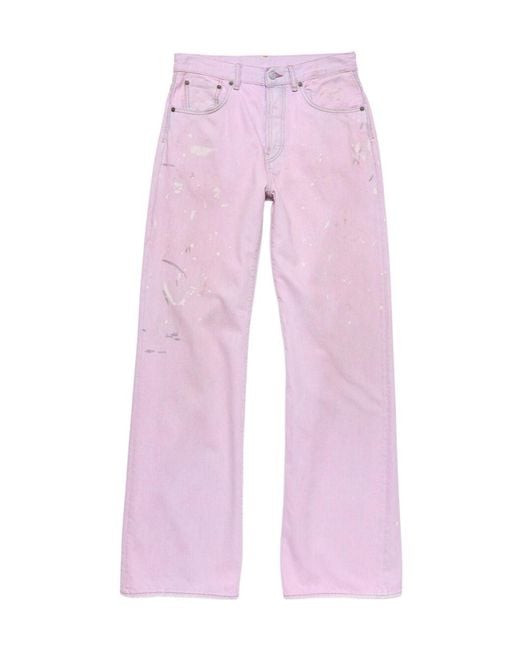 Acne Pink Belt Loop Jeans