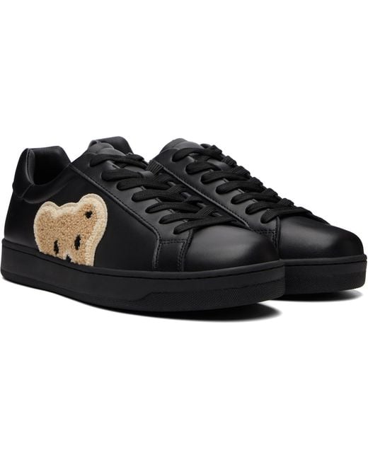 Palm Angels Black Bear Tennis Sneakers for men