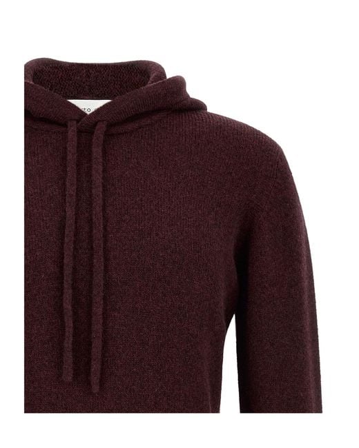 Roberto Collina Purple Hooded Sweater for men