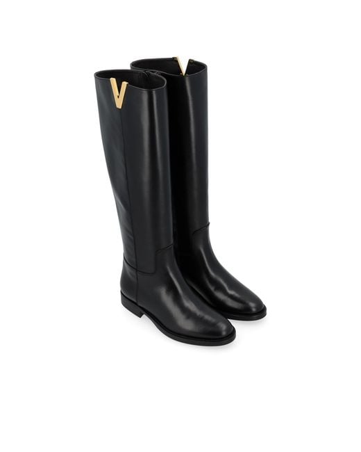 Via Roma 15 Black Round-Head Boots