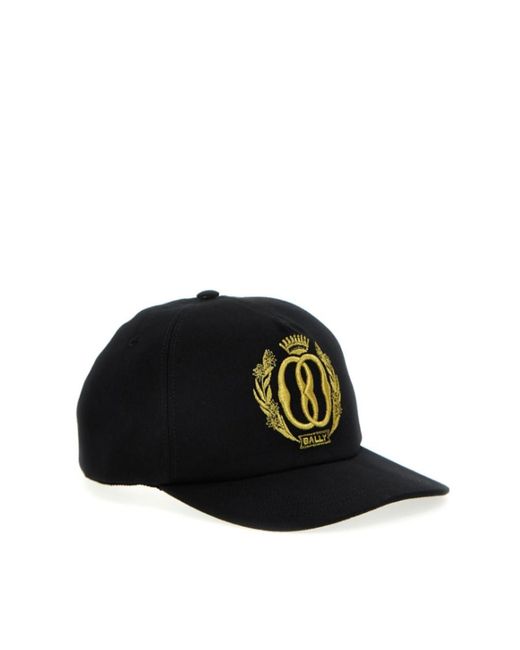 Bally Black Logo Embroidery Baseball Cap for men