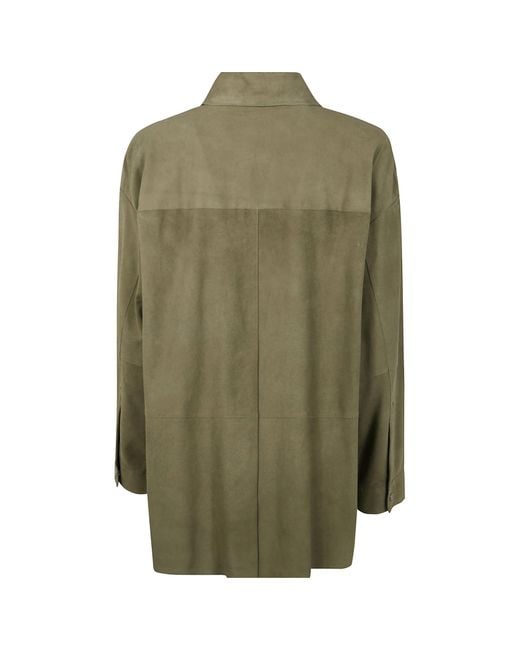 Pinko Green Curved Hem Shirt