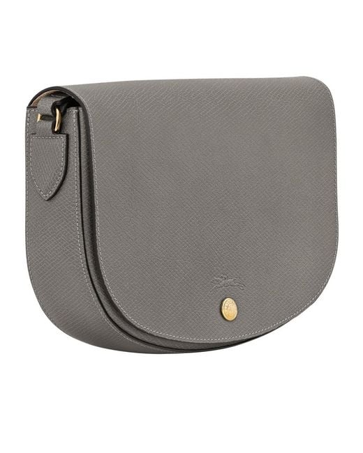 Longchamp Gray Logo-Embossed Cross Body Bag