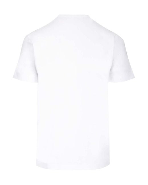 COMME DES GARÇONS PLAY White Comme Des Garçons Play Logo Embroidered Crewneck T-Shirt for men