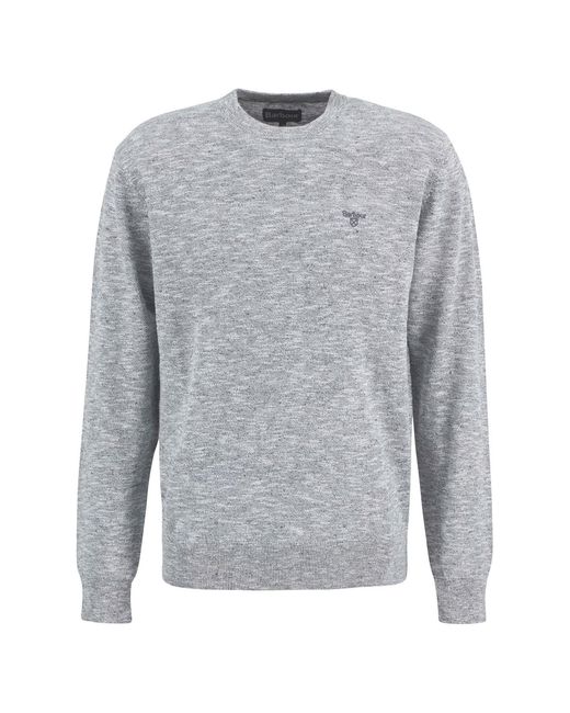 Barbour Gray Flaxby Crew Neck for men