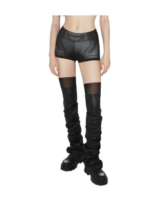 M I S B H V Black Logo-Detail Shorts