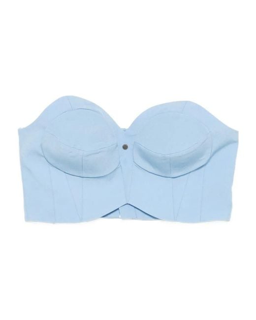 Rabanne Blue Corset-Style Cropped Top