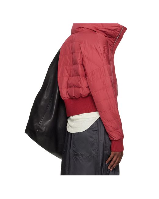 Moncler Red Moncler Rick Owens Cropped Down Jacket for men
