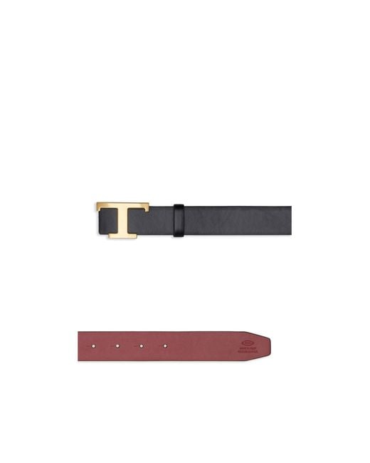 Tod's Black T-Timeless Reversible Belt