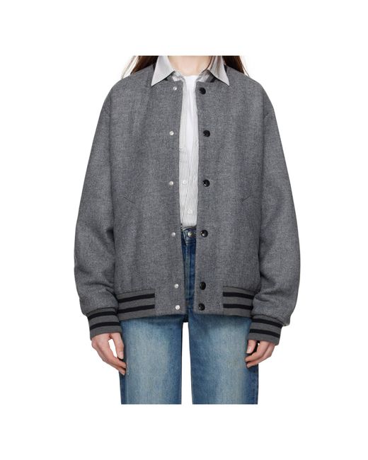 A.P.C. Gray Micky Striped Blouson Jacket