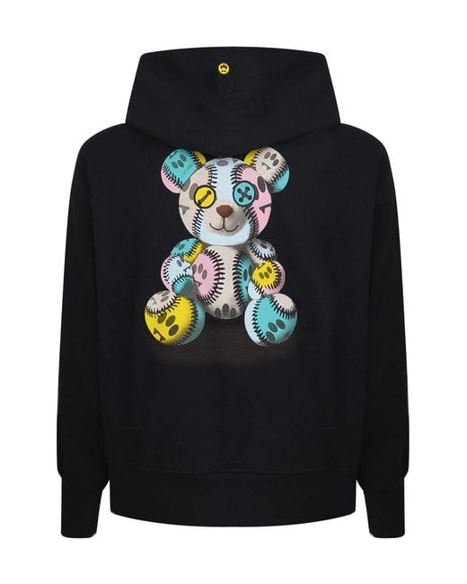Barrow Blue Bear Printed Hoodie for men