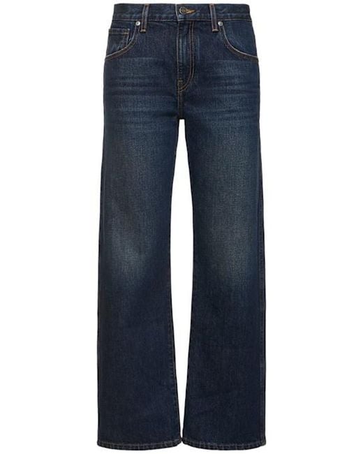 Khaite Blue Kerrie Mid Rise Straight Jeans