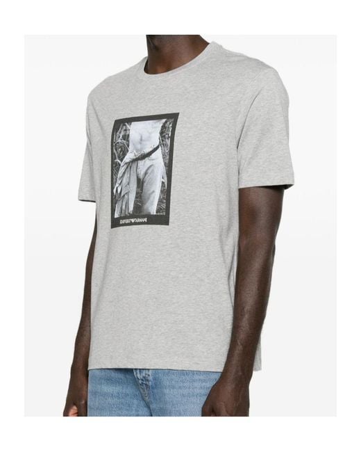 Emporio Armani Gray Crew-Neck T-Shirt for men