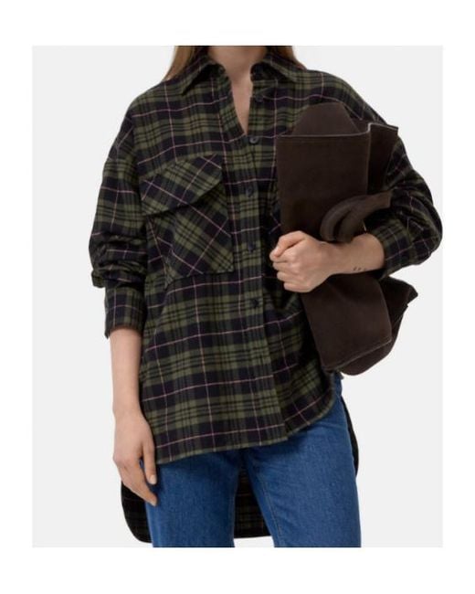 Closed Black Check-Pattern Oversized Shirt