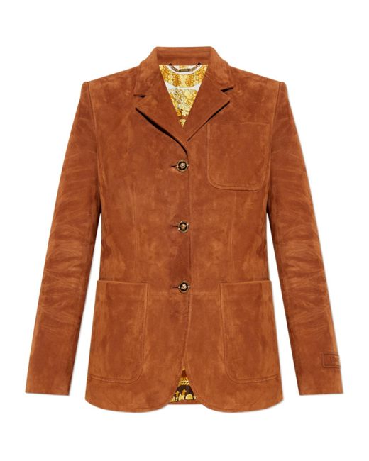 Versace Brown Single-Breasted Tailored Blazer