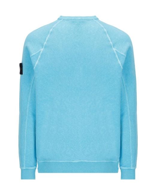 Stone Island Blue Logo-Patch Sweatshirt for men