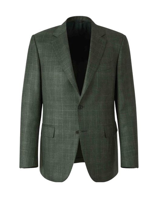 Canali Green Checked Blazer for men