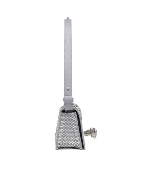 McQueen Gray Jewelled Shoulder Mini