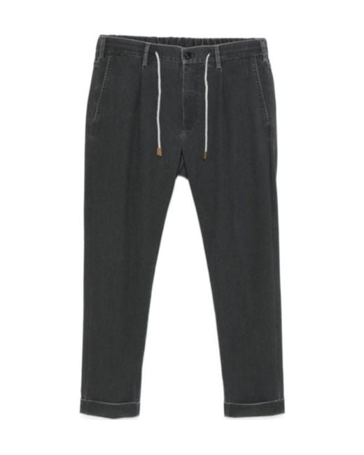 Eleventy Gray Belt Loop Casual Pants for men