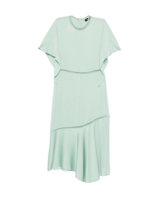 Fabiana Filippi Green Draped Asymmetric Midi Dress