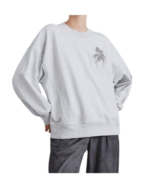Brunello Cucinelli Gray Bead-Embellished Stretch-Cotton Sweatshirt
