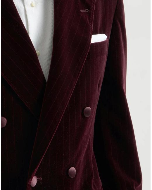 Brunello Cucinelli Red Double-Breasted Blazer for men