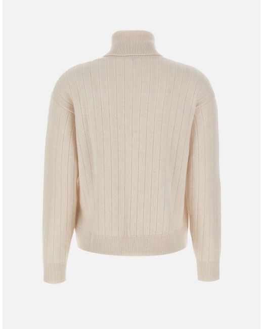 Eleventy White Ribbed Turtleneck Knitwear