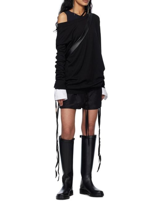 Ann Demeulemeester Black Drawstring Shorts