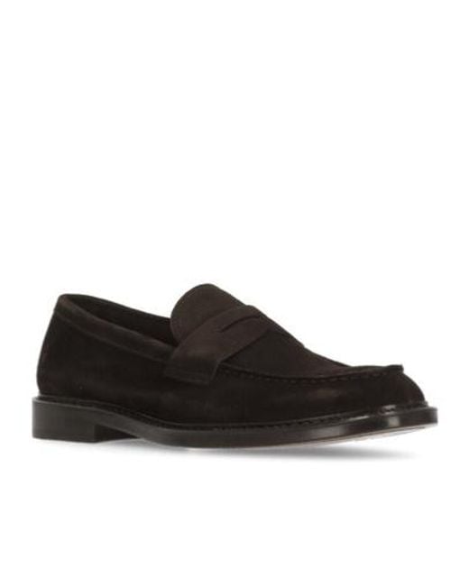Doucal's Black Slip-On Loafers for men