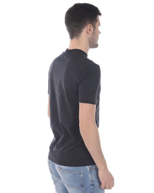 Emporio Armani Blue Short-Sleeved Logo-Mounted T-Shirt for men