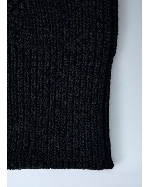 Rick Owens Blue Ribbed Knit Balaclava