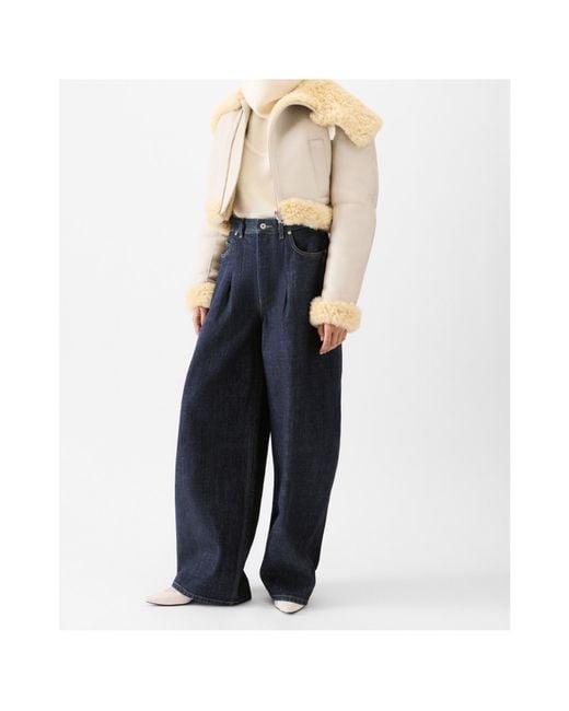 Jacquemus Blue High-Waisted Curved Leg Jeans
