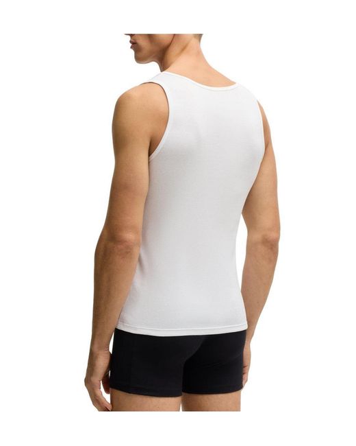 Boss White Sleeveless Pullover Vest for men