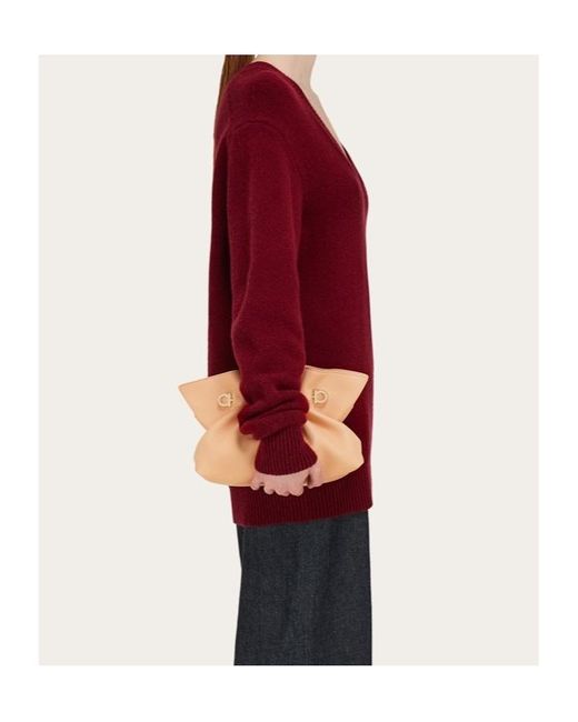 Ferragamo Natural Ferragamo Small Gather Detailed Soft Bag