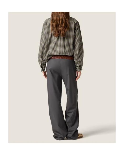 Miu Miu Gray Checked Flannel Shirt