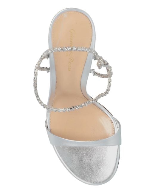 Gianvito Rossi White 90Mm Crystal-Embellished Stiletto Pumps