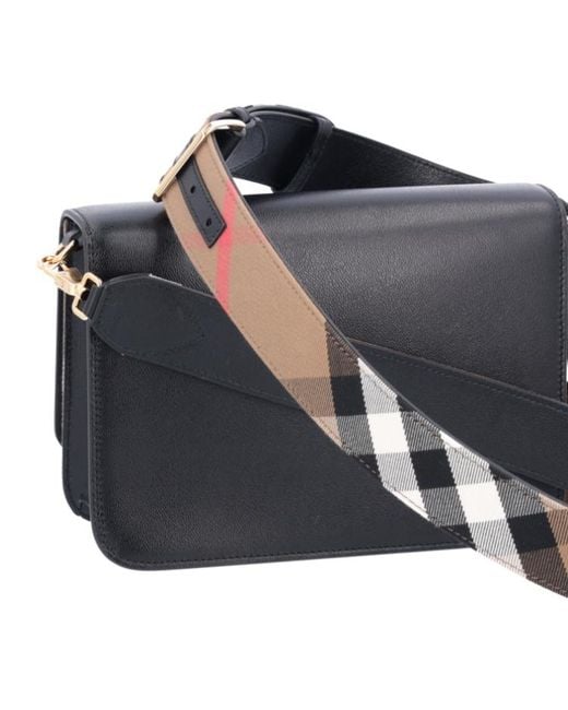 Burberry Blue Checkered Detailed Crossbody Bag