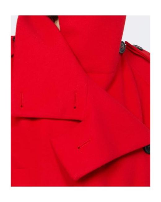 Sportmax Red Double-Breasted Belted Coat