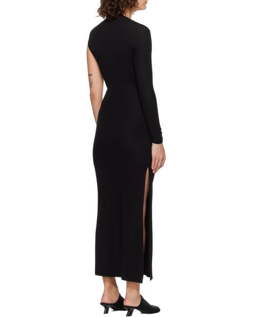 Courreges Black Courrèges Asymmetric Long Dress