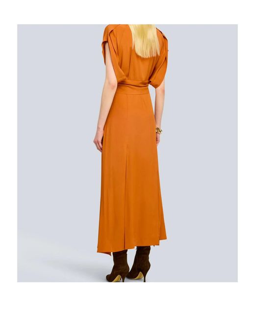 Semicouture Orange Short-Sleeved Dress