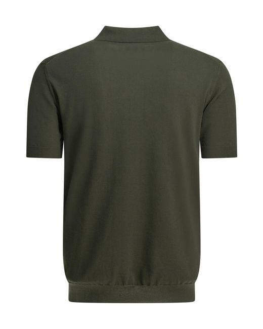 Baracuta Green Pima Short-Sleeved Polo Shirt for men