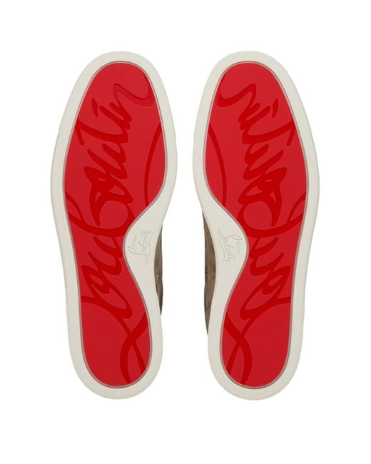 Christian Louboutin Brown Suede Slip-On Sneakers for men