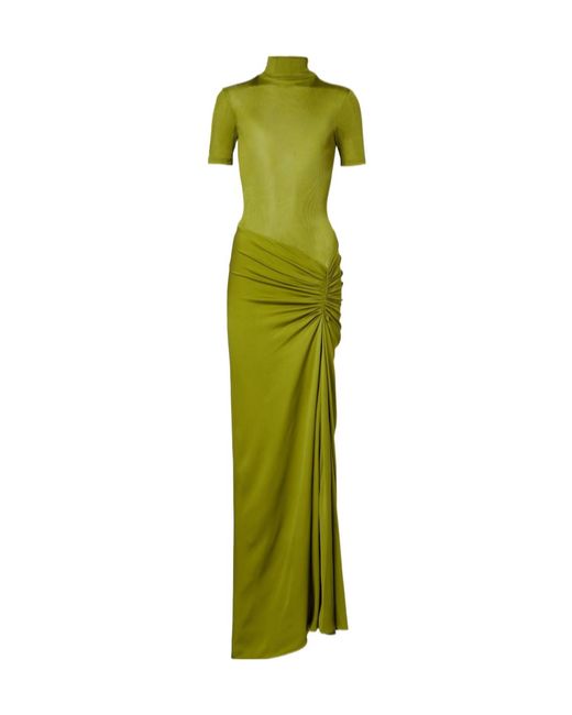 Christopher Esber Green Pleated Detail Dress
