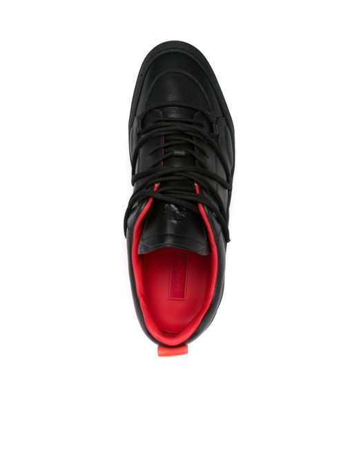 Ferrari Black Lace-Up Low-Cut Casual Shoes for men