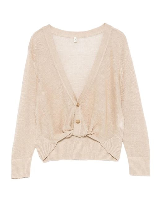 R13 Natural Twist-Detail V-Neck Cardigan
