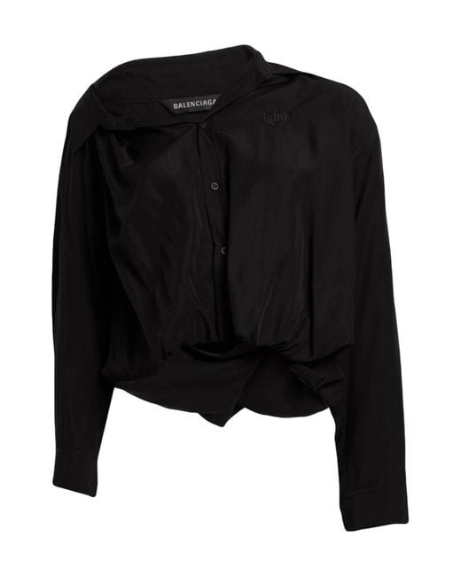 Balenciaga Black Solid Color Long-Sleeve Shirt