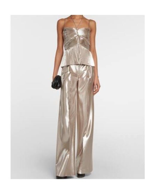 Altuzarra Gray Justin Halterneck Lamé Top