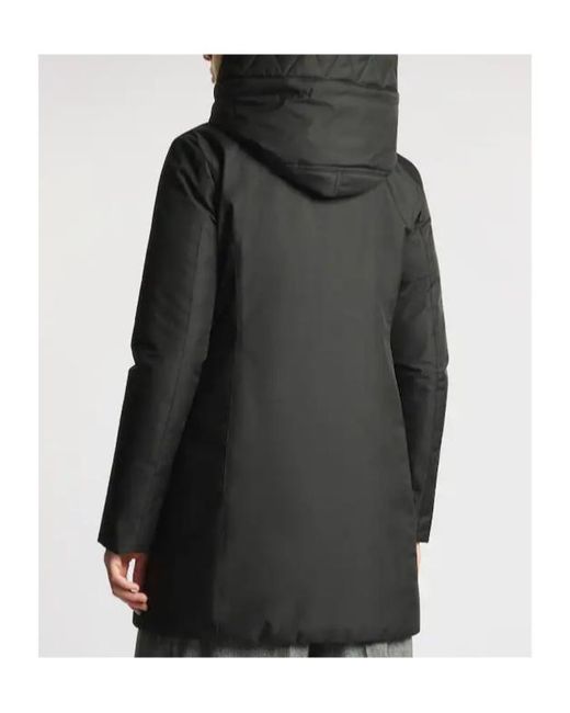 Fay Black Hooded Toggle-Fastening Coat